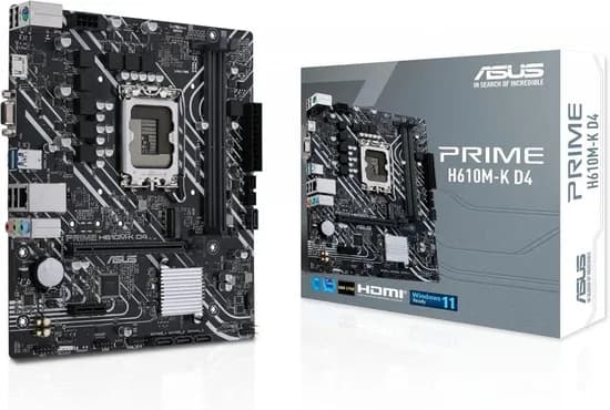 Placa Mãe Intel 1700 Asus H610M-K Prime D4 CSM LGA 1700 DDR4 Micro ATX