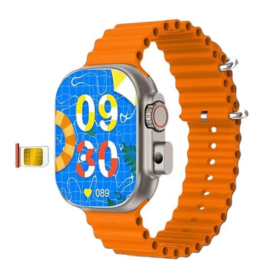 Relogio Inteligente Smartwatch BW10 Pro 4G Lte Mywatch+ / 49MM / Sim Card / Wifi / Bluetooth 5.0 / Camera 2MP / Chamada de Video - Audio / Whatsapp - Laranja