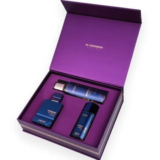 Al Haramain Amber Oud Dubai Night Perfumery Gift Set With (75ML+30ML+B