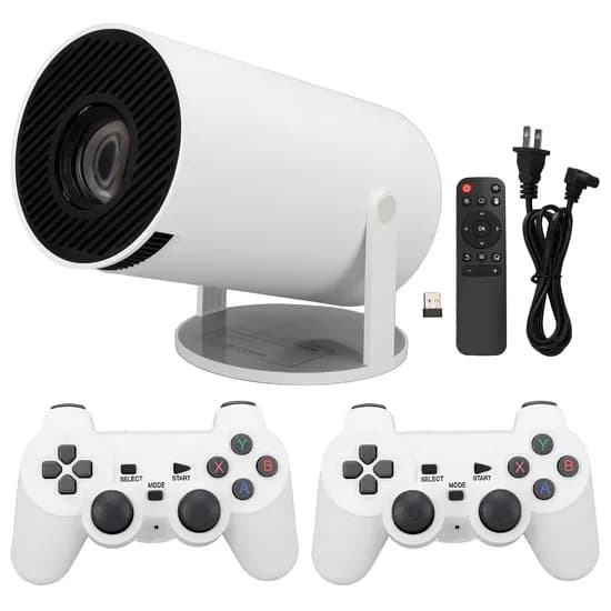 Projetor Ultra HD HY300 - HDMI/USB - 4K - Wi-Fi/Bluetooth - com 2X Controles e Jogos - Bivolt - Branco