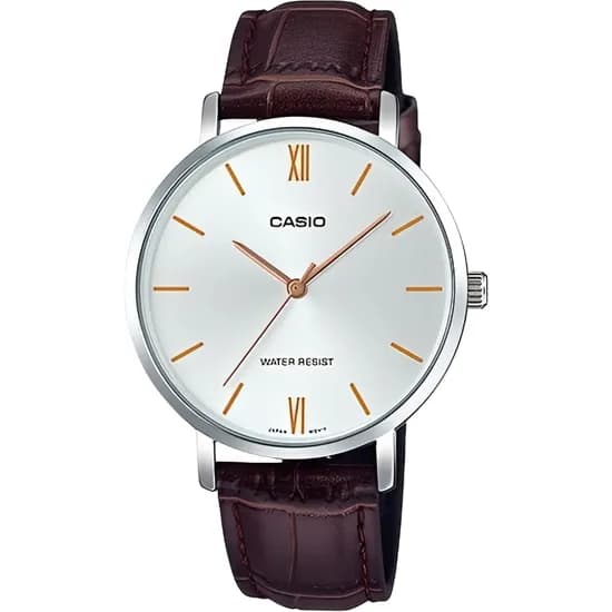 Relógio Casio LTP-VT01L-7B2UDF Analógico Feminino - Prata/Branco/Marrom