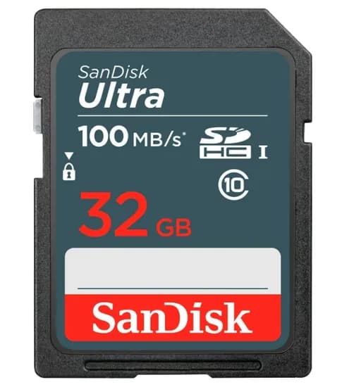 Cartão de Memória SD Sandisk C10 32GB 100MBS SDHC Ultra - (SDSDUNR-032G-GN3IN)