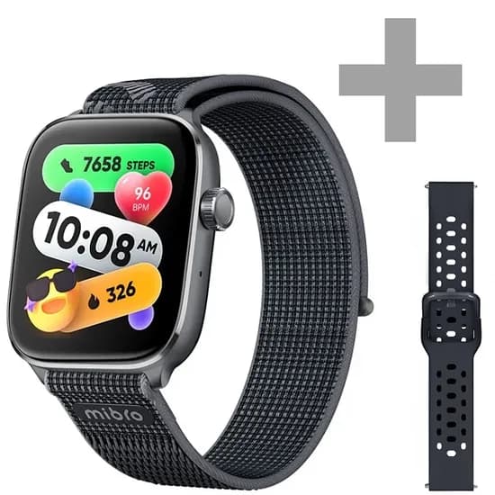 Relógio Mibro Fit XPAW027 com GPS/Bluetooth - Preto + Pulseira