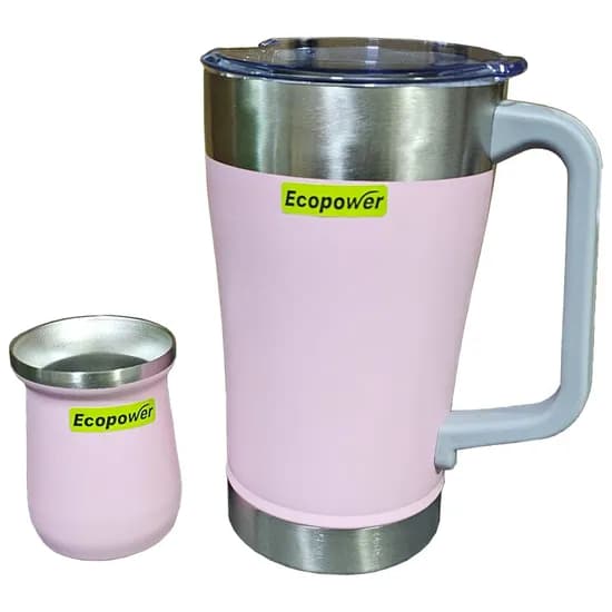 Termo Ecopower EP-G047 2L com Cuia - Rosa