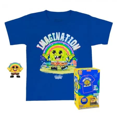 Funko Pop Pocket + Tee Spongebob W/Rainbow *M* Kid 63485