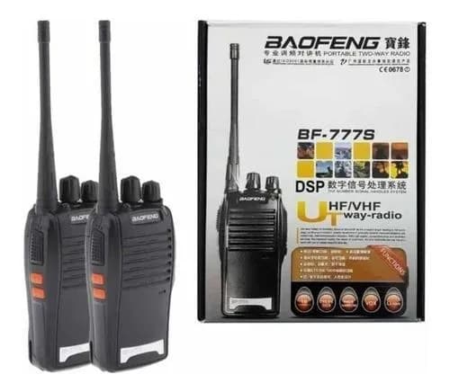 Rádio Walkie Talkie Baofeng BF-777S Uhf 16 Canais, Kit 2 Rádios