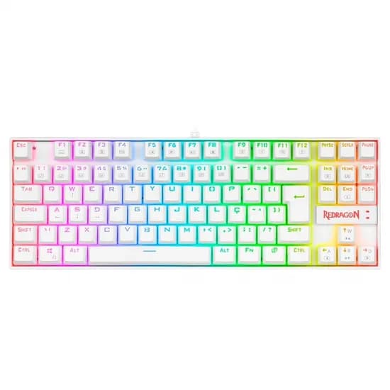 Teclado Redragon K552W-RGB Kumara Meca WHT Usa Red SW-Red