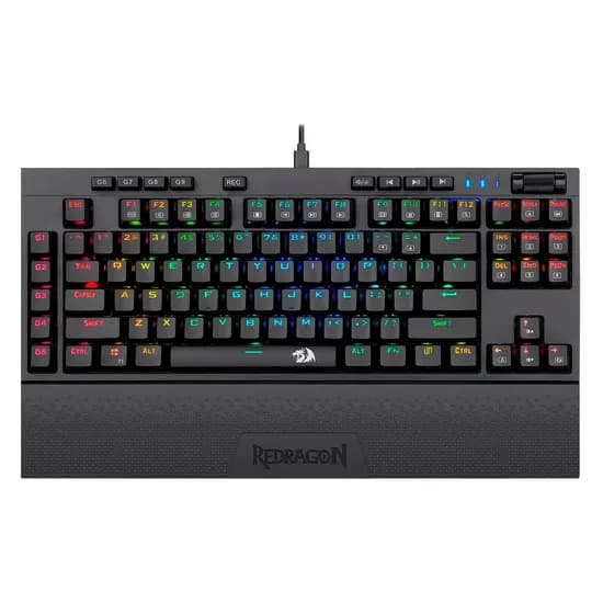 Teclado Gamer Redragon K588RGB Broadsword com Fio Inglês - Preto