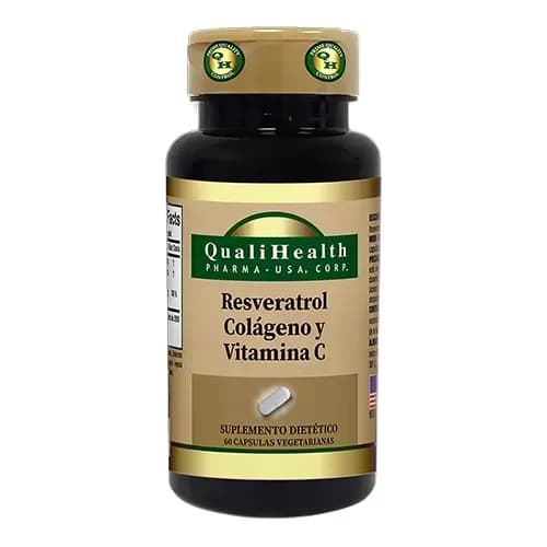Suplemento Qualihealth Resveratrol Colla & Vitamina 60 Cápsulas