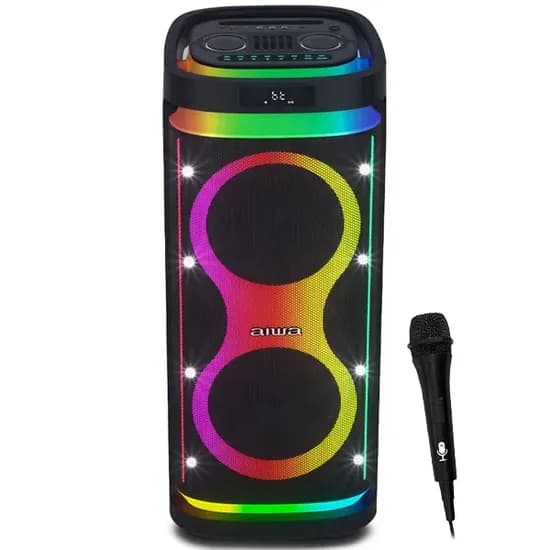 Caixa de Som Aiwa AWPOH6D 2 de 10" 1.000 Watts P.M.P.O com Bluetooth/USB/FM - Preta