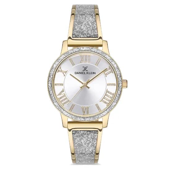 Relógio Analógico Feminino Daniel Klein DK.1.12726-2 Premium Ladies / Pulseira de Aço Inoxidável - Prata/Dourado