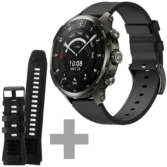 Relógio Black Shark Watch X Pro BS-W2409 com 4G/Wi-Fi - Cinza/Preto + Pulseira (Anatel)