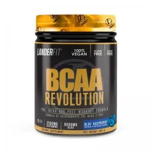 Bcaa Revolution 100% Vegano Landerfit 405G Blue Raspeberry