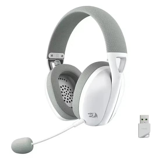 Headset Gamer Redragon Ire Pro H848 Wireless - Blanco Y Gris