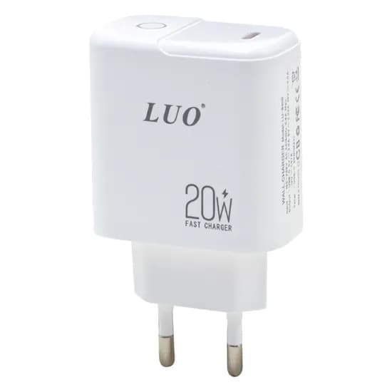 Carregador de Parede Luo LU-8306 USB-C + Cabo USB-C- USB-C / 20W - Branco