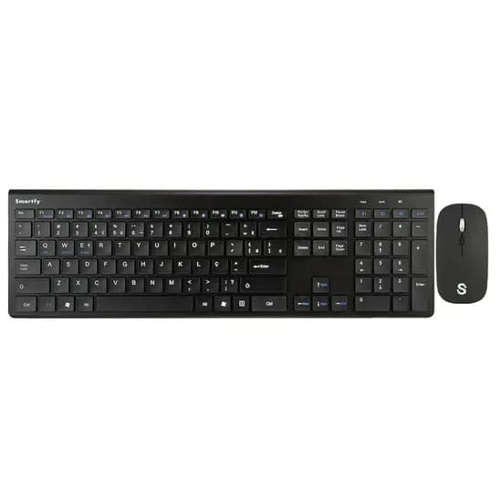 Teclado e Mouse Sem Fio Smartfy TW02B Português - Preto