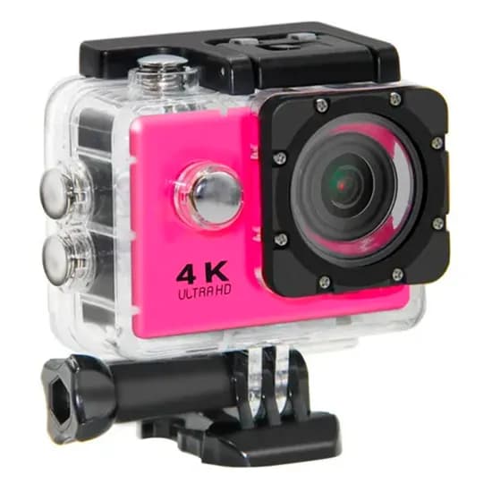 Camera de Video Sport 4K Ultra HD DV 2.4G Camera de Ação Esportiva 16.0M / Wifi / A Prova de Agua - Rosa