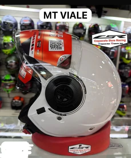 MT Casco Viale SV s Solid Ao Branco Brilho