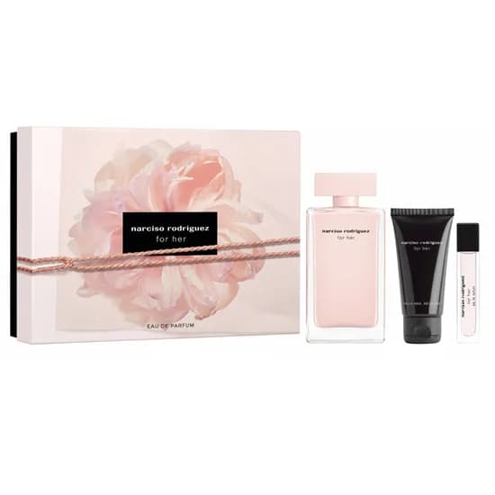 Kit de Perfumes Narciso Rodriguez para Ela: 100ML Edp + 10ML Edp + 50ML BL